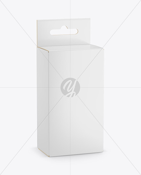 Glossy Paper Box w/ Hang Tab Mockup