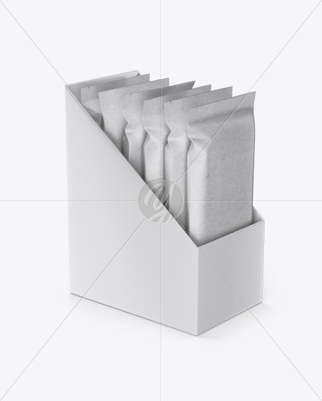 Box with Kraft Sachets Mockup