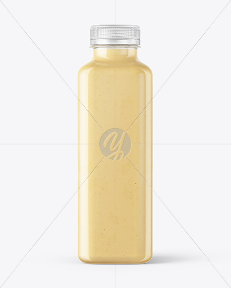 Square Banana Smoothie Bottle Mockup