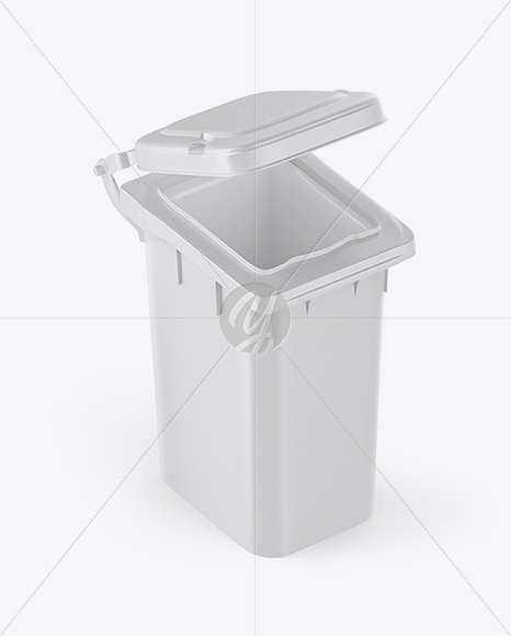 Textured Plastic Rubbish Bin Mockup - Half Side View