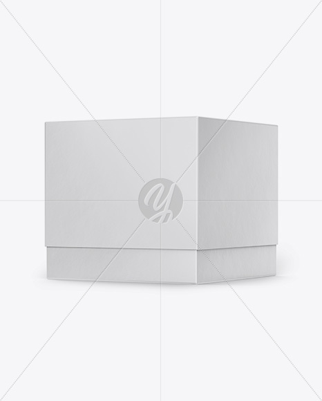 Square Textured Box Mockup - Half Side View