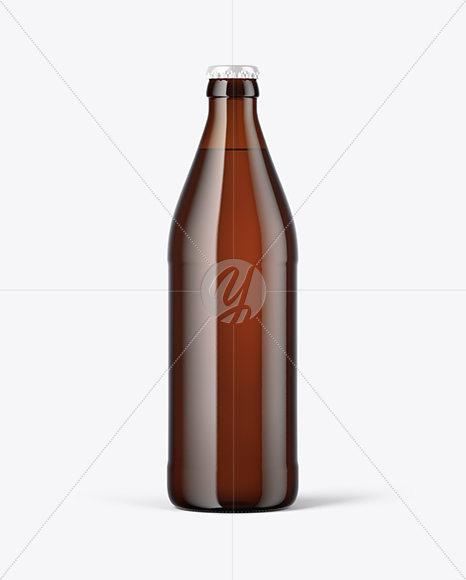 Amber Glass Bottle Mockup