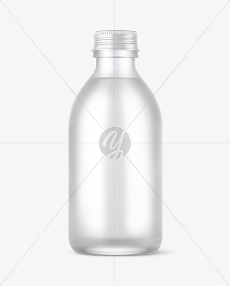 Frosted Glass Water Bottle Mockup