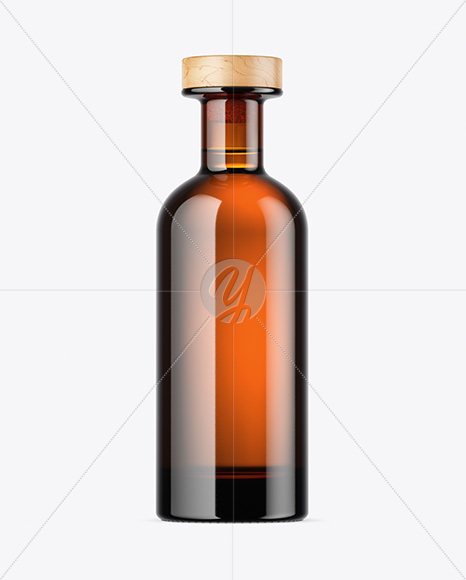 Amber Glass Bottle Mockup