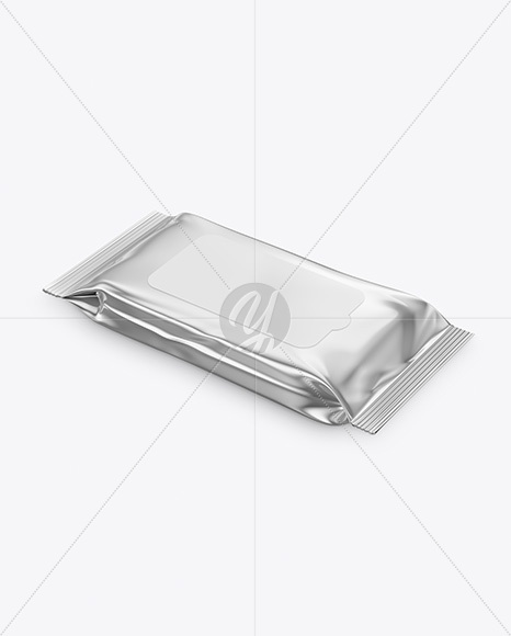 Metallic Wet Wipes Pack Mockup