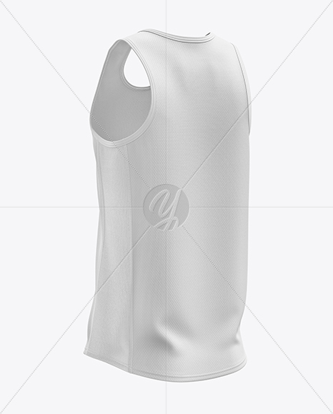 Men’s Running Singlet mockup (Back Half Side View)