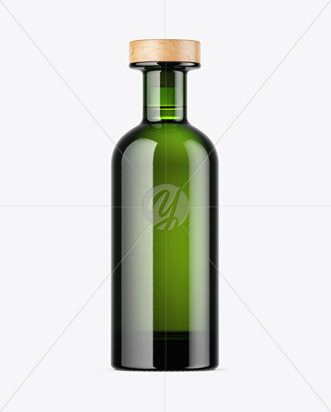 Green Glass Bottle Mockup