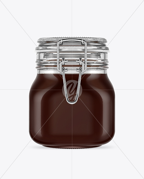 Glass Jar with Honey Mockup