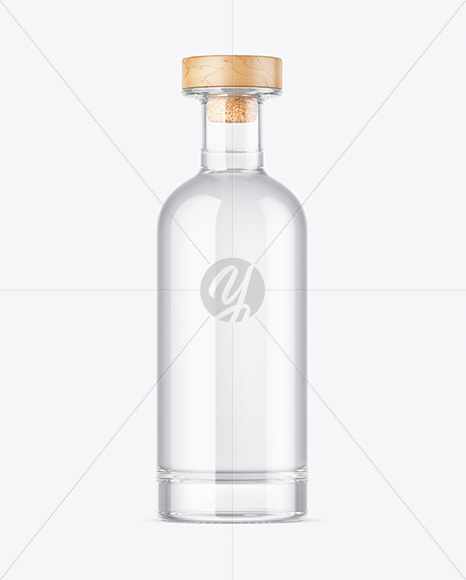 Clear Glass Vodka Bottle Mockup