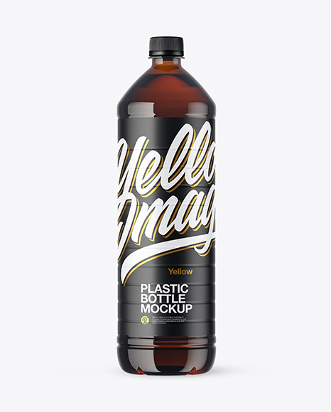 Amber Plastic Bottle Mockup