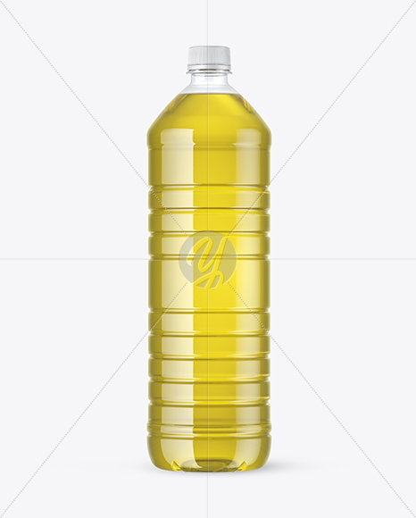 Clear Plastic Bottle with Oil Mockup