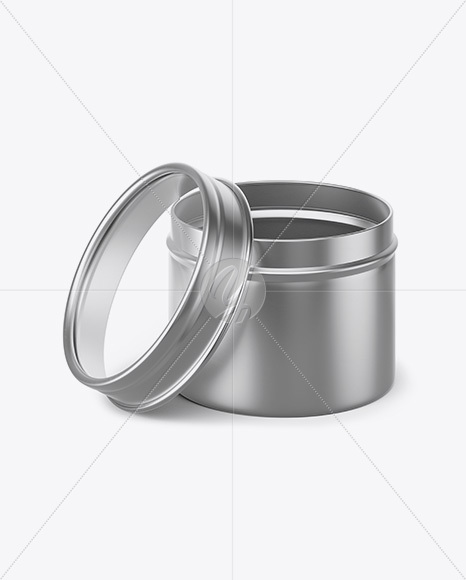 30g Metallic Jar With Clear Glass Window Mockup (high-angle view)