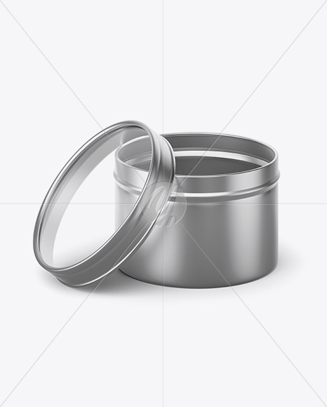 50g Open Metallic Jar With Clear Glass Window Mockup (high-angle view)