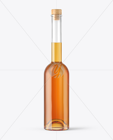 Whiskey Bottle with Wooden Cap Mockup