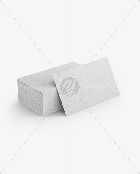 Stack of Kraft Business Cards Mockup