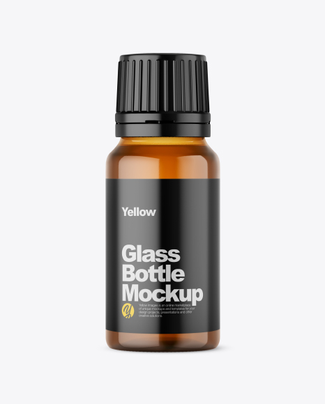 Amber Glass Bottle Mockup