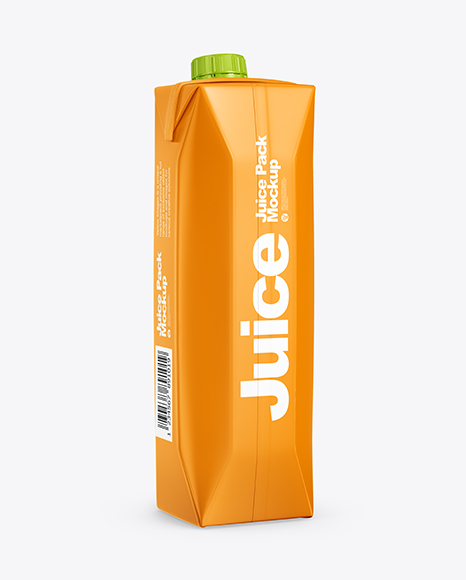 Glossy Juice Pack with Screw Cap Mockup