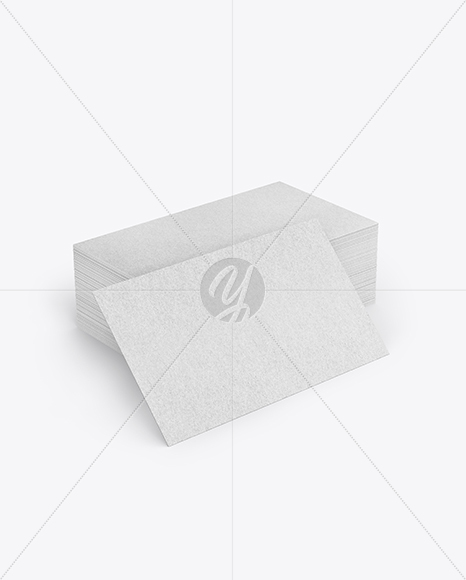 Stack of Kraft Business Cards Mockup