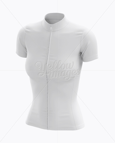 Women’s Cycling Jersey Mockup (Front Half Side View)