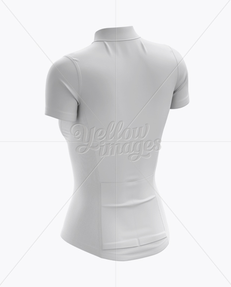 Women’s Cycling Jersey Mockup (Back Half Side View)