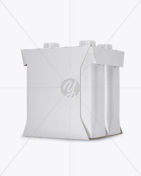 4 Pack Paper Carrier Mockup