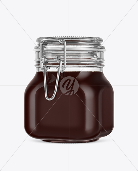 Glass Jar with Honey Mockup