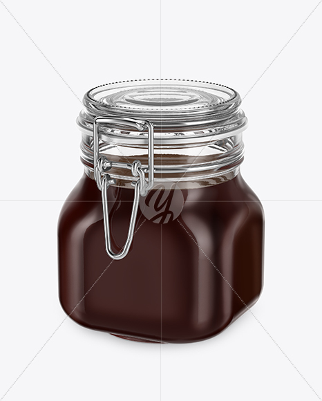 Glass Jar with Honey Mockup