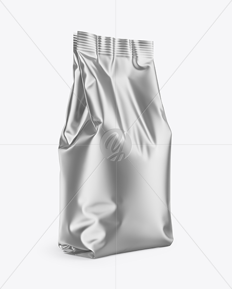 Matte Metallic Coffee Bag Mockup