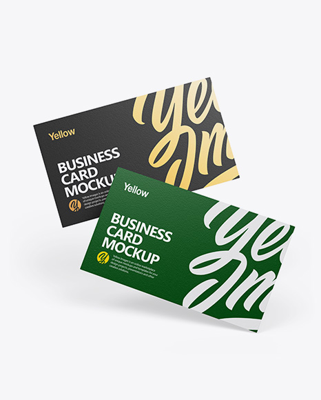 Textured Business Cards Mockup - Stack of brochures mockup