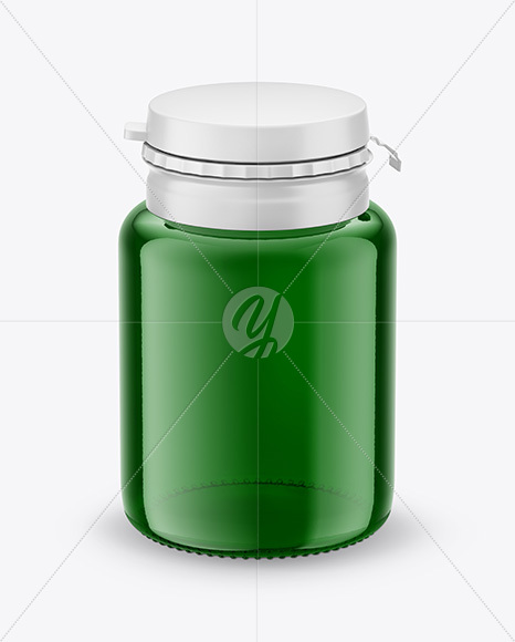 Green Pills Bottle Mockup