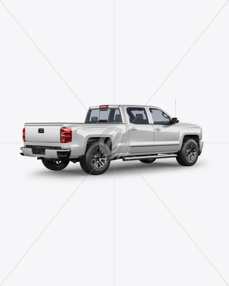 Full-Size Pickup Truck Mockup - Back Half Side View