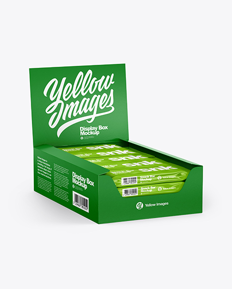 Textured Display Box with Snacks Mockup