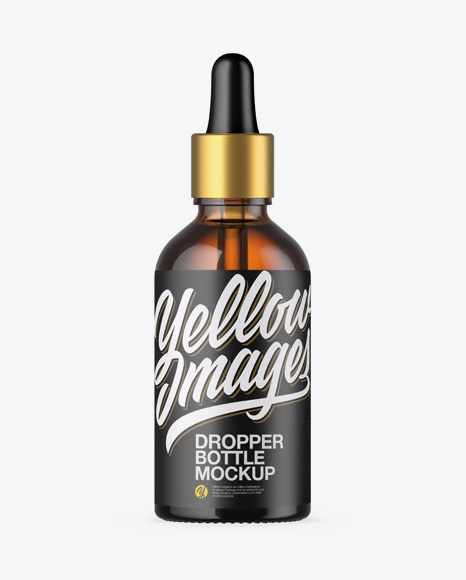 Amber Glass Dropper Bottle Mockup