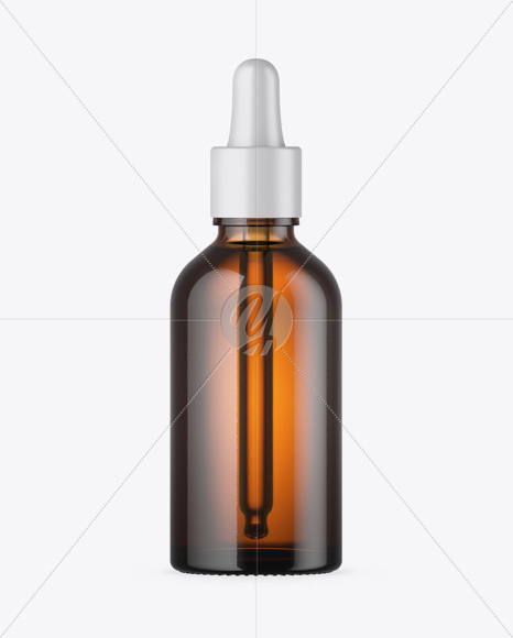 Amber Glass Dropper Bottle Mockup