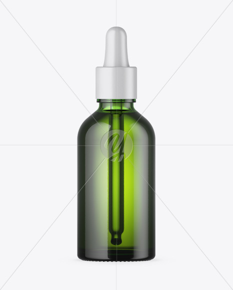 Green Glass Dropper Bottle Mockup