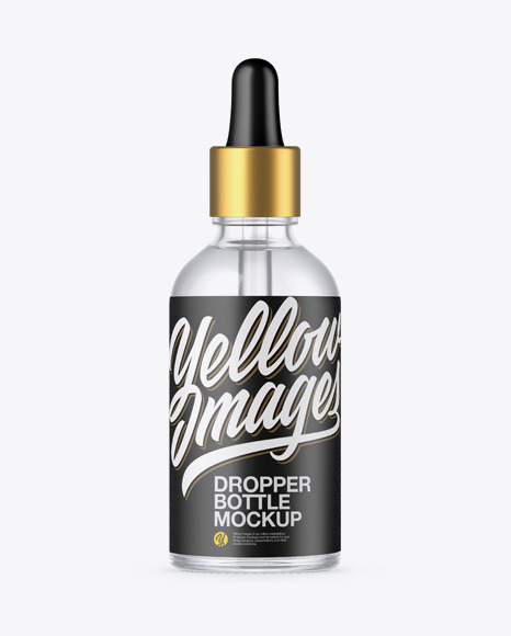 Clear Glass Dropper Bottle Mockup