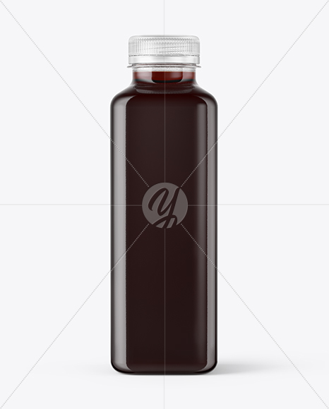 Square Dark Juice Bottle Mockup