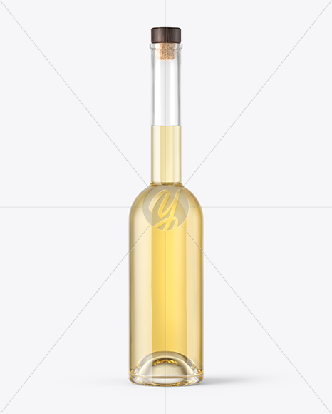 Golden Tequila Bottle with Wooden Cap Mockup