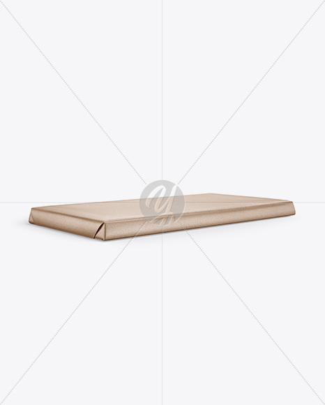 Kraft Glossy Chocolate Bar Mockup - Halfside View