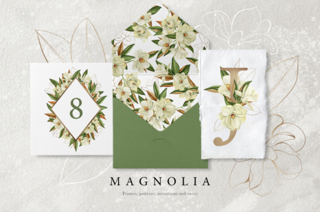 Magnolia - Watercolor Set - Seamless patterns