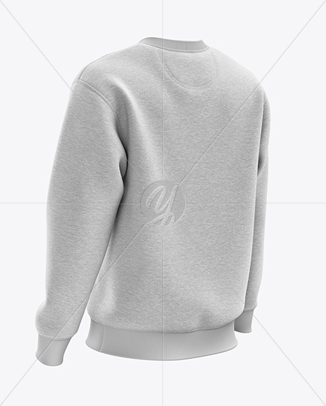 Men’s Heather Heavyweight Sweatshirt mockup (Back Half Side View)