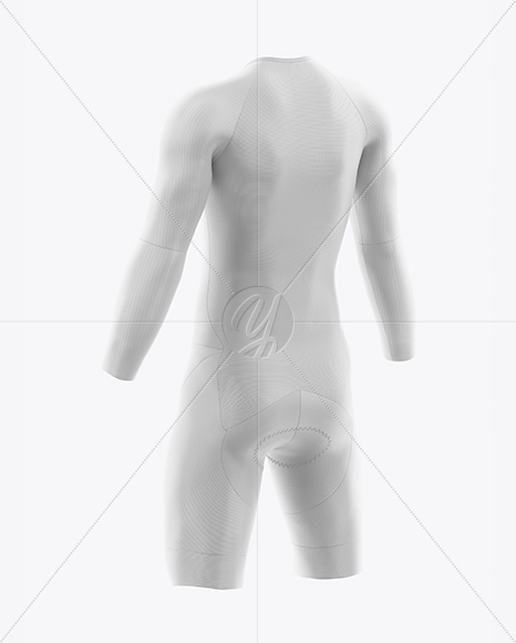 Cycling Speed Suit Mockup - Back Half Side View