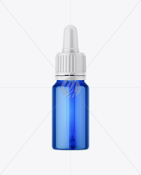 Blue Glass Dropper Bottle Mockup