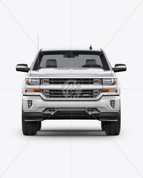 Full-Size Pickup Truck Mockup - Front View