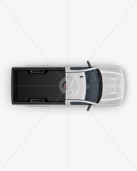 Full-Size Pickup Truck Mockup - Top View