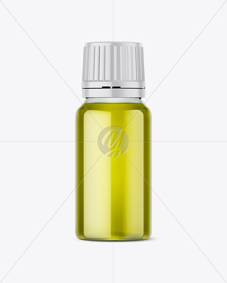 Clear Glass Bottle with Oil Mockup