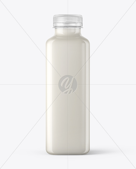 Square Milk Bottle Mockup