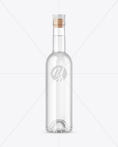 Clear Glass Vodka Bottle Mockup