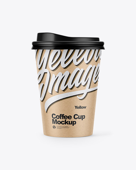 Kraft Paper Coffee Cup Mockup - Kraft+Paper+Coffee+Cup+Mockup+-+Front+View+in+Cup+