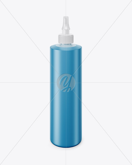 Frosted Plastic Bottle Mockup (high-angle shot)